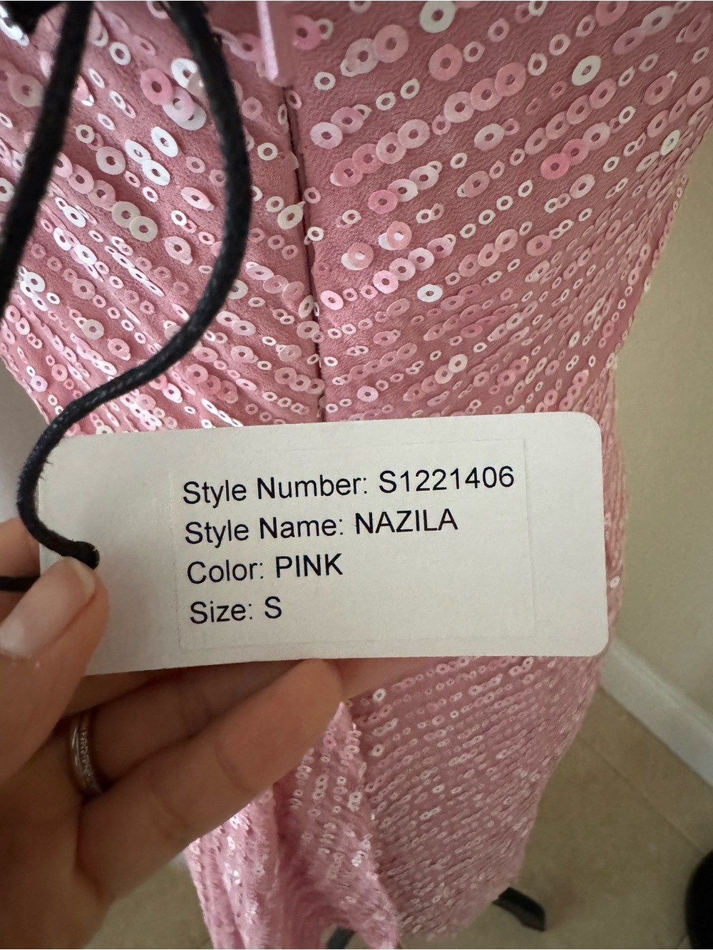 Saylor Nazila Pink Sequin One Shoulder Mini Dress NWT Size Small Party - Picture 10 of 11